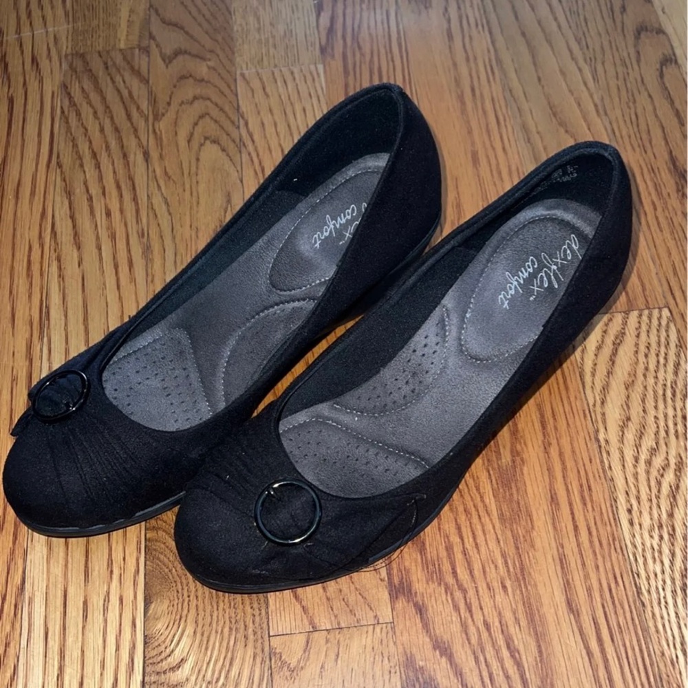 Dexflex Black Wedge Heel, Size 9
